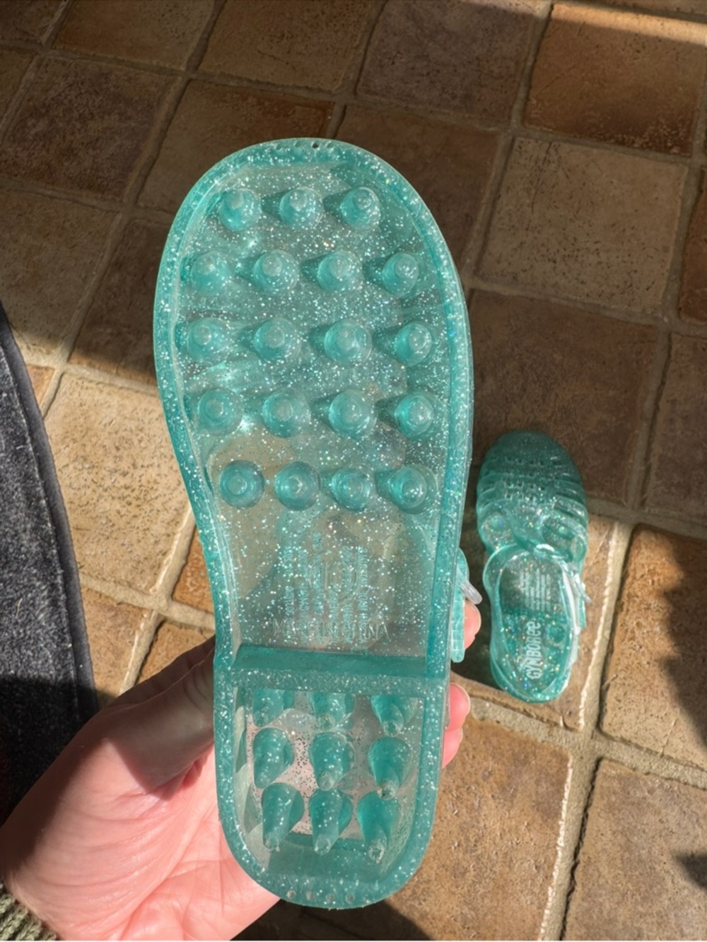 Gymboree Kids Glitter Jelly Sandals - blue Size 10 Toddler - Picture 5 of 5